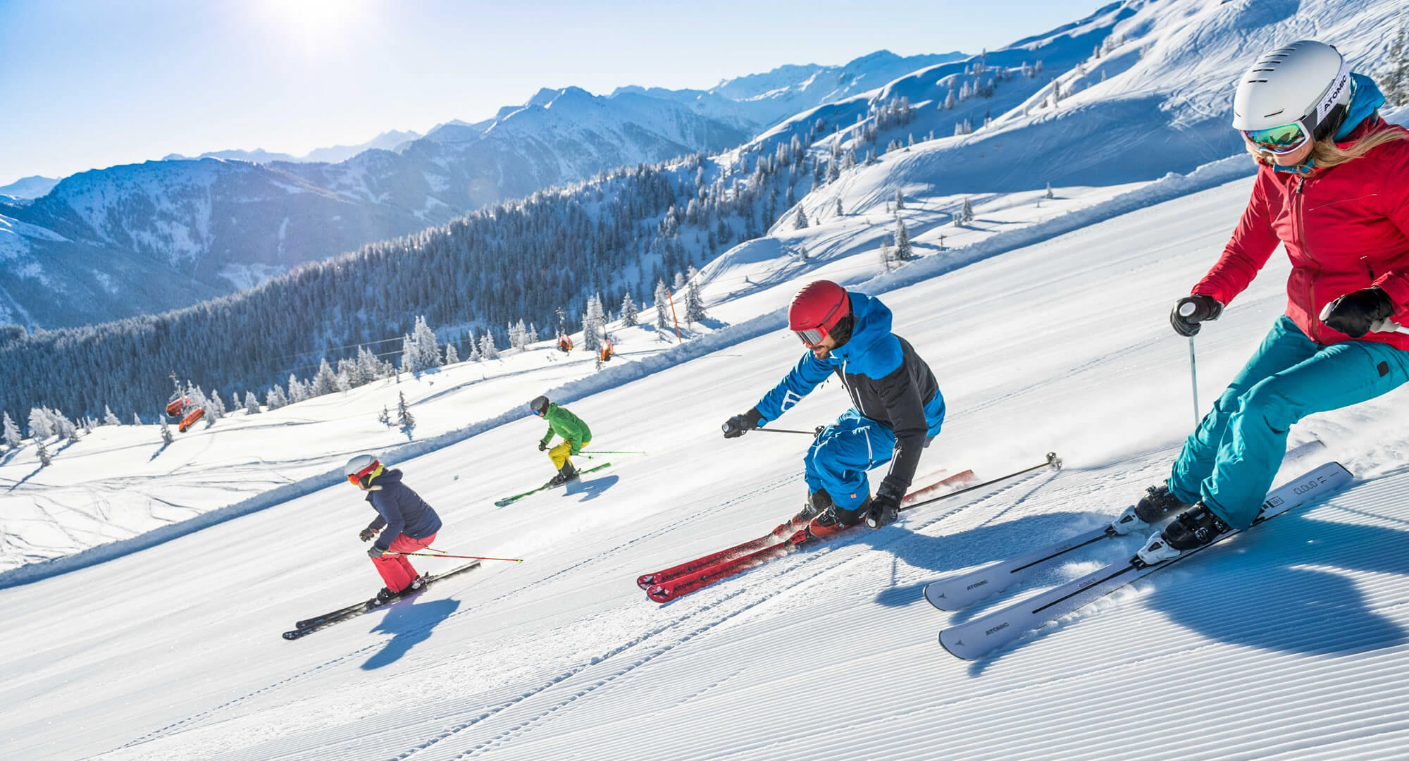 Skifahren im Snow Space Salzburg auf bestens präparierten Pisten © Flachau Tourismus